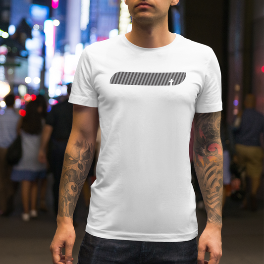 Abstract Wave Cross T-Shirt
